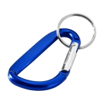 Porte-clés en aluminium recyclé avec mousqueton et finition métallique couleur bleu roi