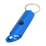 Lampe de poche en aluminium recyclé avec décapsuleur et mousqueton couleur bleu roi