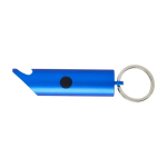 Lampe de poche en aluminium recyclé avec décapsuleur et mousqueton couleur bleu roi troisième vue arrière