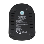 Base de charge sans fil en plastique recyclé pour téléphones portables couleur noir troisième vue