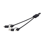 Câble de charge et de transfert de données 6-en-1 pour appareils couleur noir deuxième vue