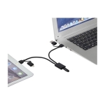 Câble de charge et de transfert de données 6-en-1 pour appareils couleur noir troisième vue