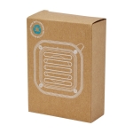 Haut-parleur solaire en plastique recyclé avec BT et lampe intégrée couleur noir deuxième vue avec boîte