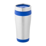 Gobelet isolant en acier inoxydable recyclé à couvercle à vis 410ml couleur bleu