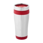 Gobelet isolant en acier inoxydable recyclé à couvercle à vis 410ml couleur rouge