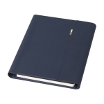Porte-documents en polyester recyclé à porte-cartes et support mobile couleur bleu marine
