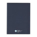 Porte-documents en polyester recyclé à porte-cartes et support mobile couleur bleu marine deuxième vue arrière