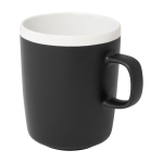 Mug en céramique avec extérieur mat et intérieur blanc 310ml couleur noir