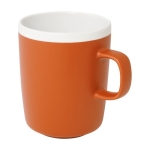 Mug en céramique avec extérieur mat et intérieur blanc 310ml couleur orange