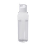 Bouteille transparente en plastique recyclé, couvercle à poignée 650ml couleur blanc