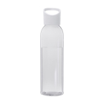 Bouteille transparente en plastique recyclé, couvercle à poignée 650ml couleur blanc deuxième vue arrière