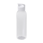 Bouteille transparente en plastique recyclé, couvercle à poignée 650ml couleur blanc deuxième vue
