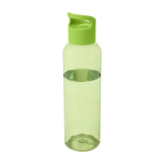 Bouteille transparente en plastique recyclé, couvercle à poignée 650ml couleur vert