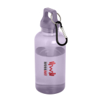 Bouteille promotionnelle en RPET sans BPA avec mousqueton 400 ml vue avec impression sérigraphique