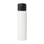 Bouteille thermos en acier inoxydable recyclé à ouverture bouton 450ml couleur blanc deuxième vue frontale