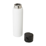Bouteille thermos en acier inoxydable recyclé à ouverture bouton 450ml couleur blanc deuxième vue