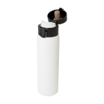 Bouteille thermos en acier inoxydable recyclé à ouverture bouton 450ml couleur blanc troisième vue