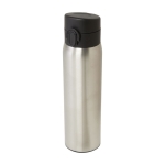 Bouteille thermos en acier inoxydable recyclé à ouverture bouton 450ml couleur argenté