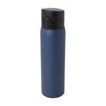 Bouteille thermos en acier inoxydable recyclé à ouverture bouton 450ml couleur bleu marine