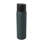 Bouteille thermos en acier inoxydable recyclé à ouverture bouton 450ml couleur vert foncé