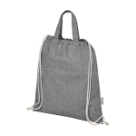 Sac en coton recyclé avec cordon de serrage 150g/m² couleur noir deuxième vue
