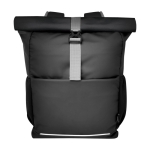 Sac à dos roll-up en polyester recyclé imperméable pour PC 15” couleur noir deuxième vue