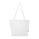 Sac fourre-tout en polyester recyclé à compartiment principal zippé couleur blanc deuxième vue frontale
