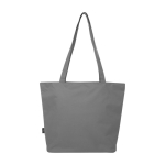 Sac fourre-tout en polyester recyclé à compartiment principal zippé couleur gris deuxième vue arrière