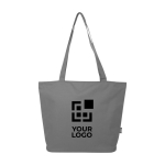 Sac fourre-tout en polyester recyclé à compartiment principal zippé avec zone d'impression