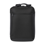 Sac à dos en polyester recyclé pour tablette et PC de 15,6” couleur noir deuxième vue frontale