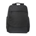 Sac à dos pour ordinateur 15,6” en polyester recyclé déperlant couleur noir deuxième vue frontale