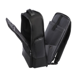 Sac à dos pour ordinateur 15,6” en polyester recyclé déperlant couleur noir vue latérale