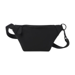 Sac banane en matériau recyclé avec sangle et fermeture à clip couleur noir deuxième vue frontale