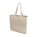 Sac à provisions en coton recyclé à anses courtes 220 g/m² couleur naturel