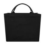 Sac à provisions en coton recyclé résistant 500 g/m² couleur noir deuxième vue frontale