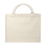 Sac à provisions en coton recyclé résistant 500 g/m² couleur ivoire deuxième vue frontale