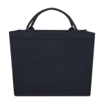 Sac à provisions en coton recyclé résistant 500 g/m² couleur bleu marine deuxième vue frontale