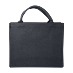 Sac à provisions en coton recyclé résistant 500 g/m² couleur bleu jean deuxième vue frontale