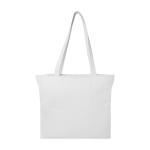 Sac XL en coton recyclé, fermeture éclair et poche 500 g/m² couleur blanc deuxième vue frontale