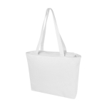 Sac XL en coton recyclé, fermeture éclair et poche 500 g/m² couleur blanc