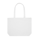Sac XL en coton recyclé, fermeture éclair et poche 500 g/m² couleur blanc troisième vue frontale