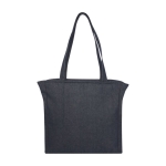 Sac XL en coton recyclé, fermeture éclair et poche 500 g/m² couleur bleu jean deuxième vue frontale