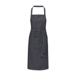 Tablier en coton recyclé style jean avec poches 320 g/m² couleur bleu jean
