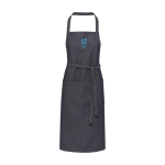 Tablier en coton recyclé style jean avec poches 320 g/m² avec zone d'impression