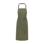 Tablier en denim de coton recyclé avec poches 320 g/m² couleur vert