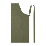 Tablier en denim de coton recyclé avec poches 320 g/m² couleur vert vue détail 1