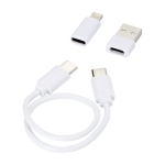 Câble de charge et de transfert de données multifonction couleur blanc troisième vue