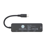 Hub en plastique recyclé avec ports d'entrée et sortie HDMI couleur noir deuxième vue arrière