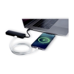 Hub en plastique recyclé avec ports d'entrée et sortie HDMI couleur noir deuxième vue