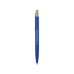 Stylo en aluminium et bambou avec détail transparent à encre noire avec zone d'impression